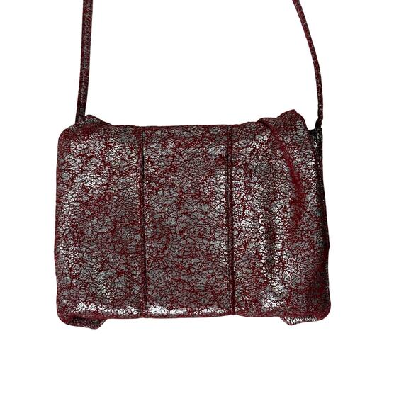 Retro L.A. Express Pink Silver Ruched Crossbody Bag 7x6 Small Purse - Picture 3 of 11